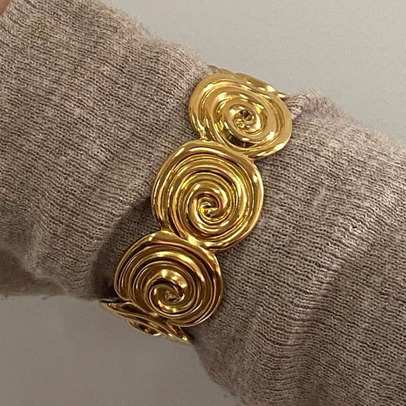 Retro roestvrijstalen armbanden in goudkleur