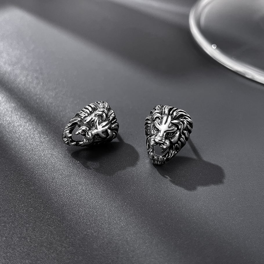1 Pair Rock Snake Stainless Steel Men's Earrings Picture4