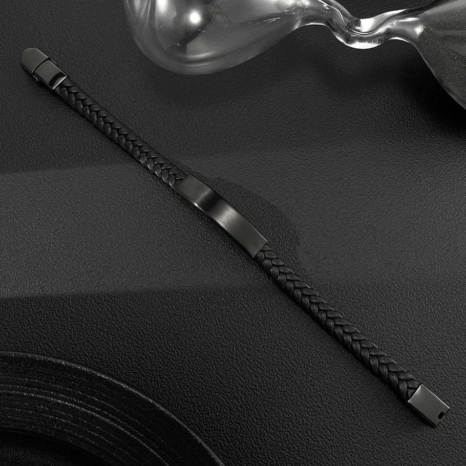 Minimalist Black Stainless Steel Men's Bracelets Picture3