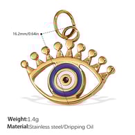 PJ323BEG Blue Oil Drop Gold Pendant Picture12