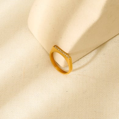 Simple Temperament Gold Stainless Steel Women's Ring h5 Picture2