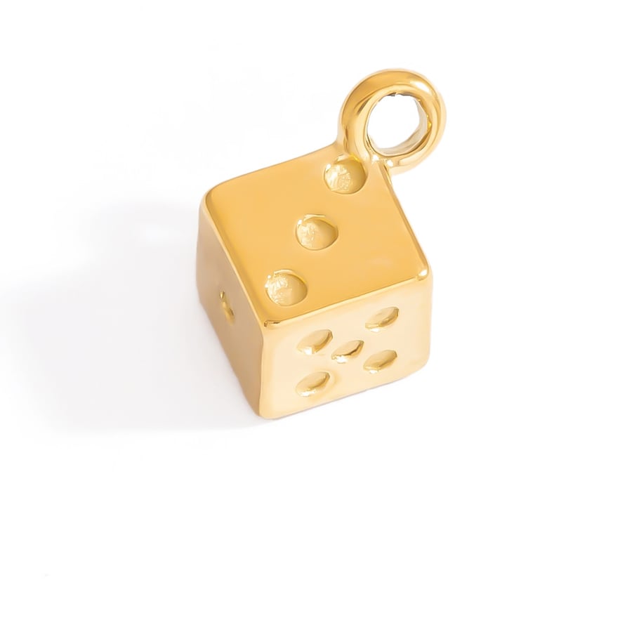 1 Stück Simple Series Einfache geometrische Edelstahl Goldfarben Damenanhänger Bild7