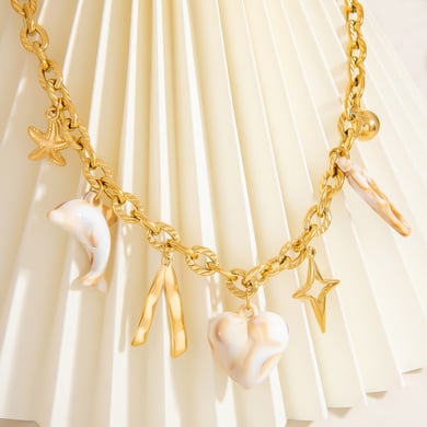 Oceanic Stainless Steel  Gold Color Pendant Necklaces h5 Picture4