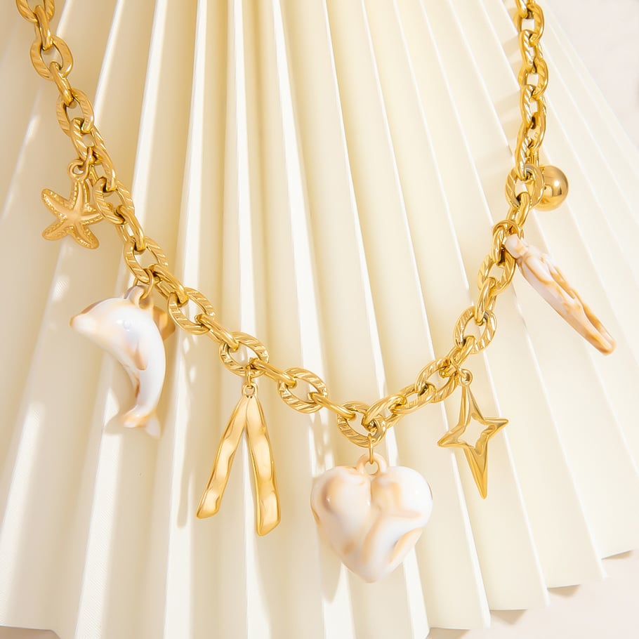 Oceanic Stainless Steel  Gold Color Pendant Necklaces Picture4