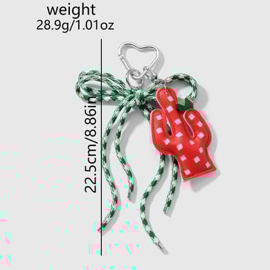 Cute Cactus Bow Knot Bag Charms h5 Picture2