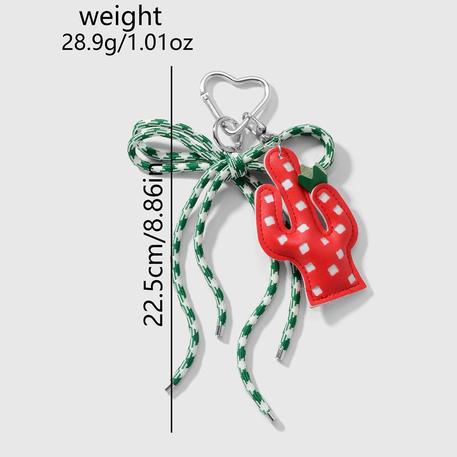 Cute Cactus Bow Knot Bag Charms h5Picture2