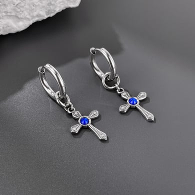 Radiant Cross Stainless Steel Men's Earrings h5 Picture6