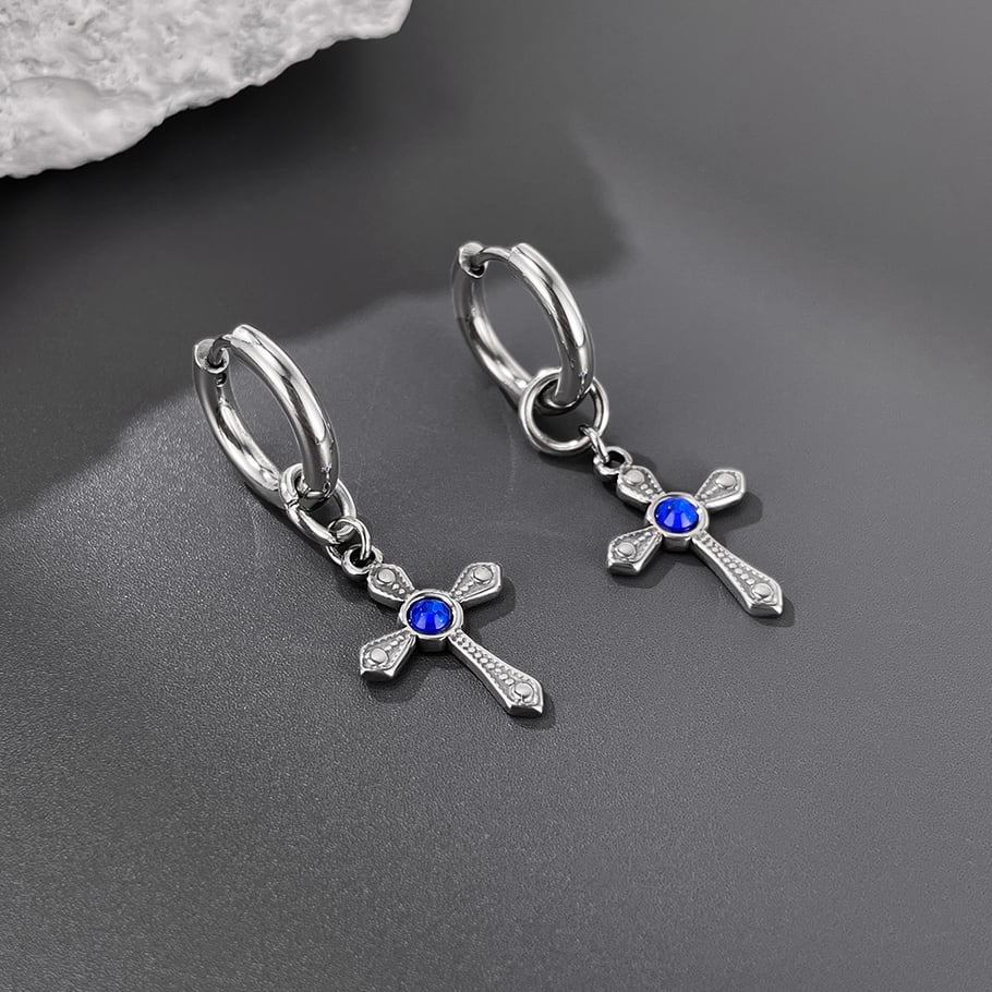 Radiant Cross Stainless Steel Men's Earrings Picture6