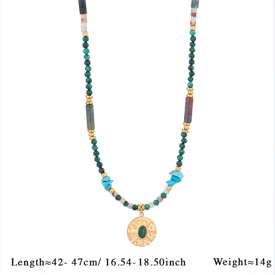 Bohemian Geometric Malachite Women's Beaded Necklaces Picture2