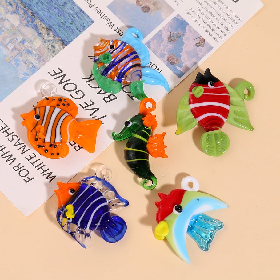 Oceanic Tropical Fish Glass DIY Women's Pendants Picture2