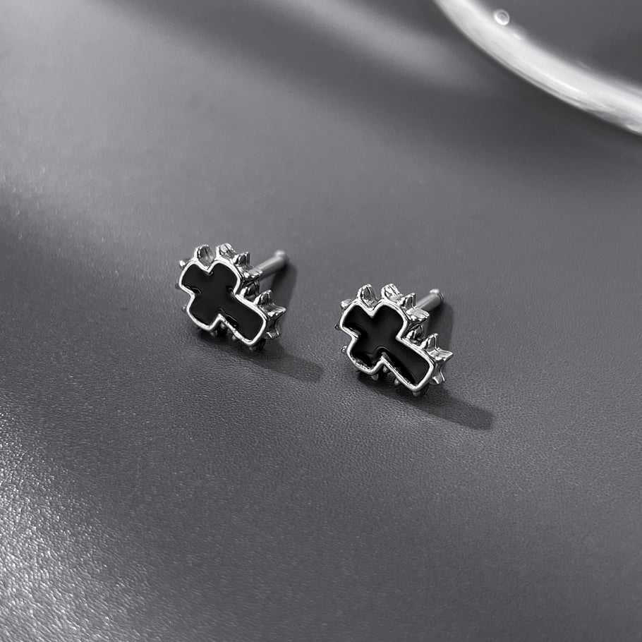 Delicate Cross Stainless Steel Men's Earrings Picture2