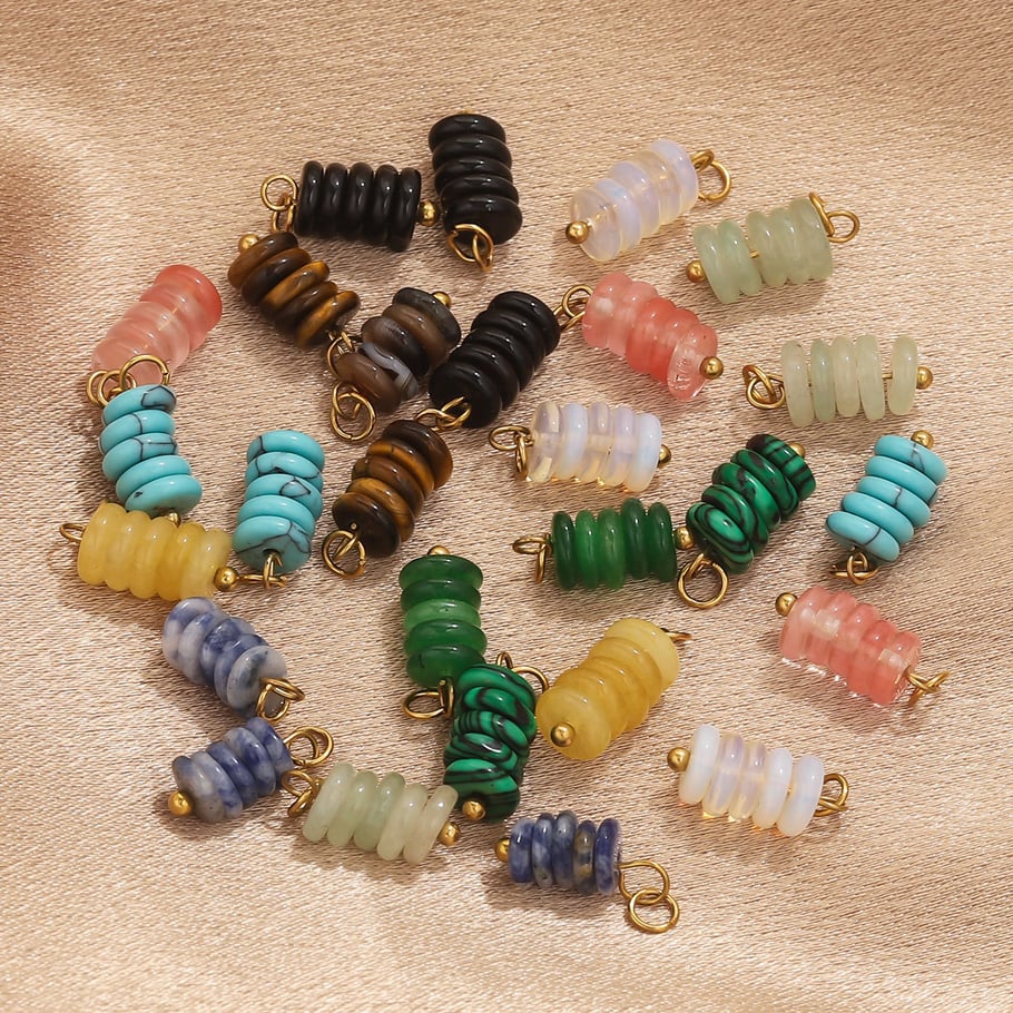 Natural Beads Stainless Steel Stone Women's Pendants Picture3