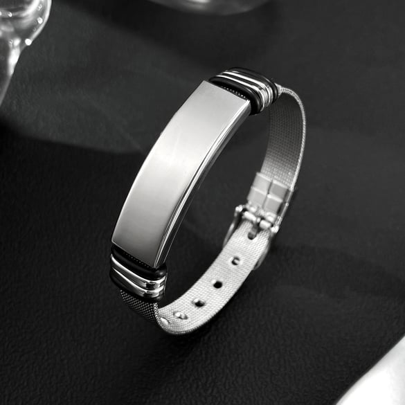 1 stuk Designable Series Rechthoekige roestvrijstalen herenkettingarmbanden