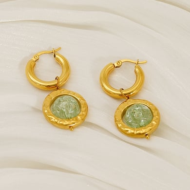 Orecchini pendenti in acciaio inossidabile color oro h5 Immagine6