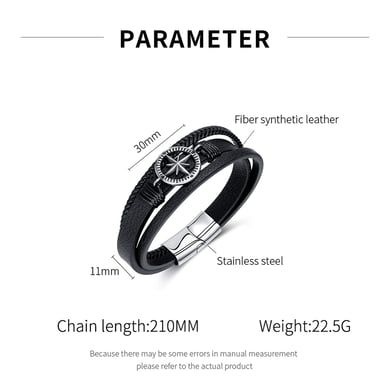 1 Piece Octagonal Star Stainless Steel Men's Bracelets h5 Picture6