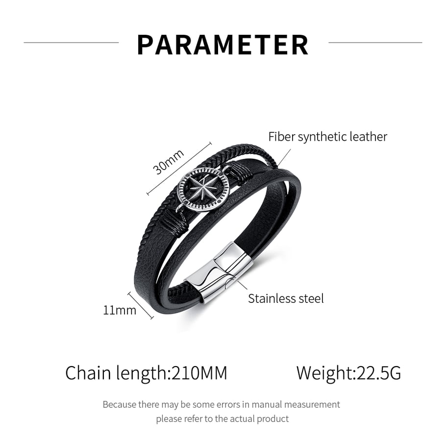 1 Piece Octagonal Star Stainless Steel Men's Bracelets Picture6