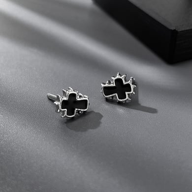 Delicate Cross Stainless Steel Men's Earrings h5 Picture5