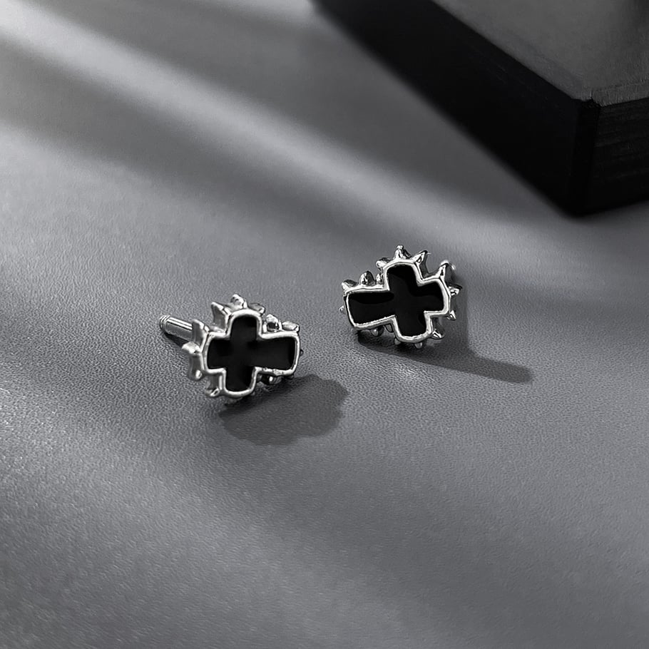 Delicate Cross Stainless Steel Men's Earrings Picture5