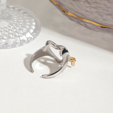 Ins Style Herz Edelstahl Gold Farbe Statement Ringe h5 Bild2