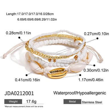 Oceanic Shell Stainless Steel Gold Color Anklet h5 Picture2