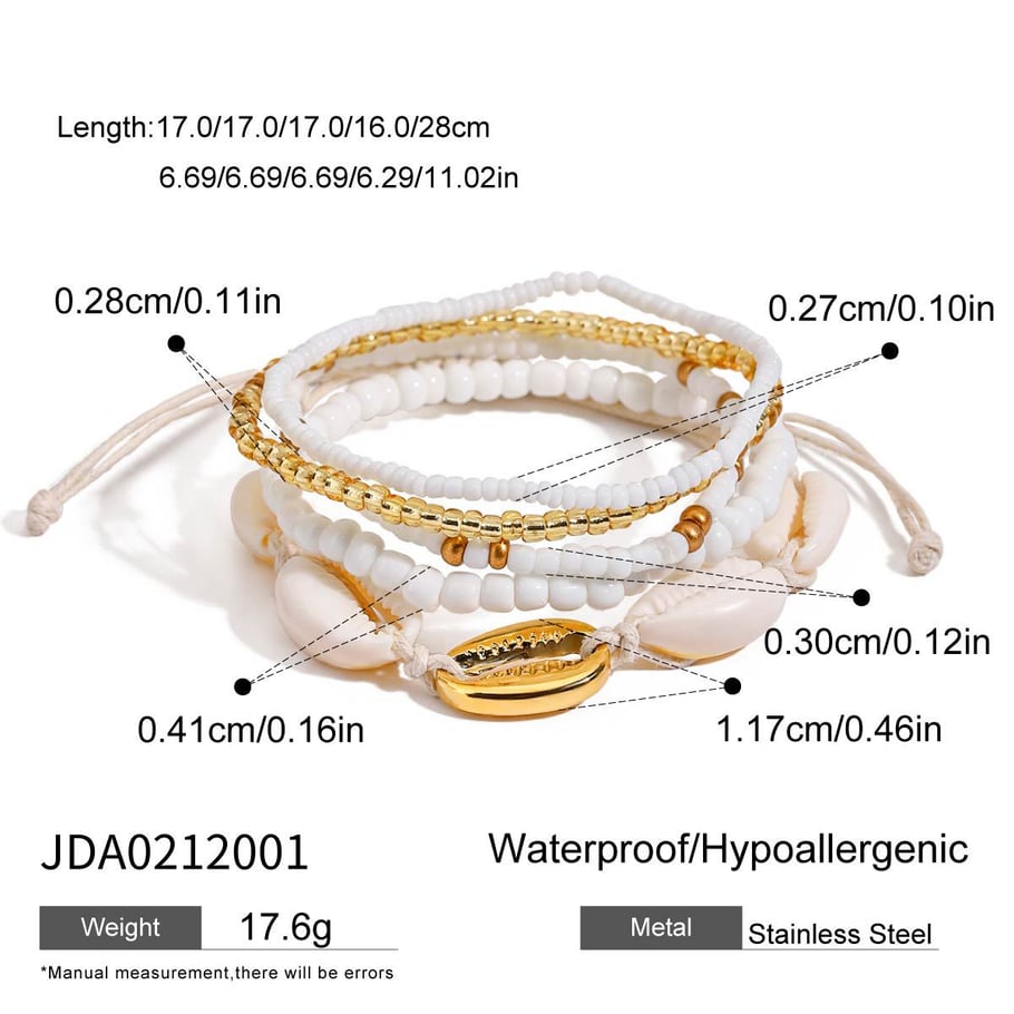 Oceanic Shell Stainless Steel Gold Color Anklet Picture2