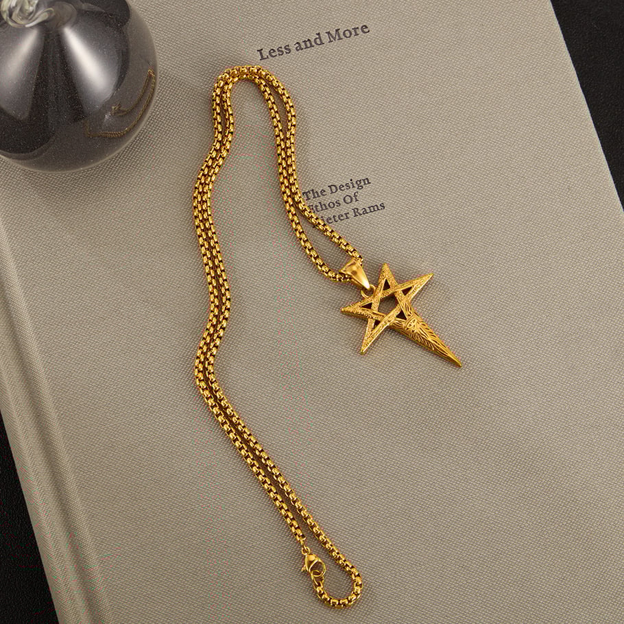 Punk Five-pointed Star Stainless Steel Men's Pendant Necklaces Picture9