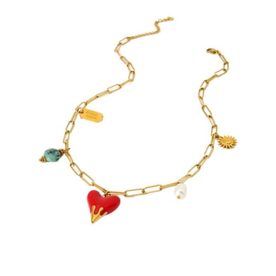 Retro Heart Stainless Steel  Gold Color  Women's Pendant Necklaces h5 Picture5