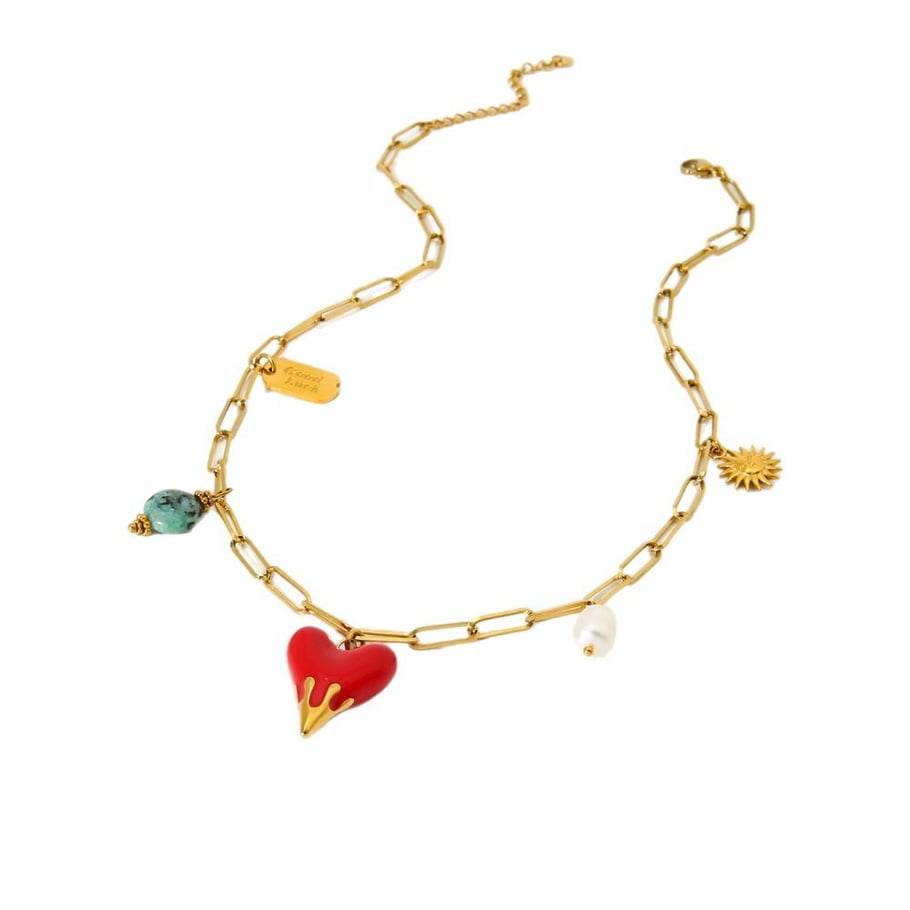 Retro Heart Stainless Steel  Gold Color  Women's Pendant Necklaces Picture5