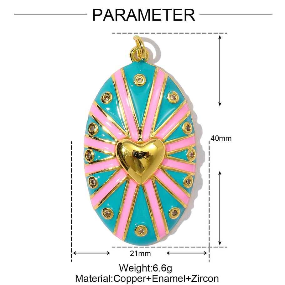 Opulente ovale Anhänger in Kupfer-Gold-Farbe Bild4