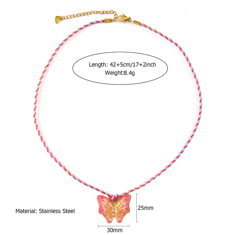 Sophisticated Cross Cotton Rope Stainless Steel Gold Color Women's Pendant Necklaces Picture2