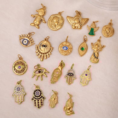 Delicate Figure Titanium Steel Gold Color Rhinestone Women's Pendants h5 Picture2