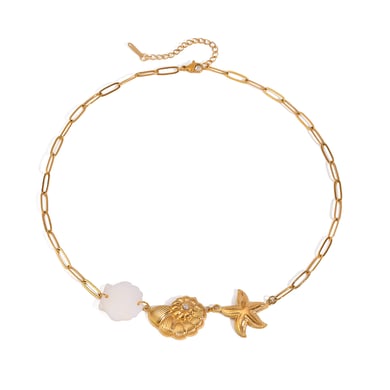 1 Piece Simple Series Vacation Turtle Stainless Steel   Gold Color  Rhinestone Women's Pendant Necklaces h5 Picture5