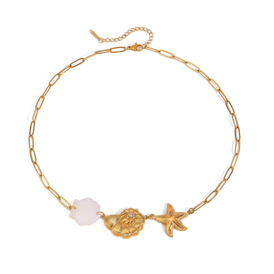 1 Piece Simple Series Vacation Turtle Stainless Steel   Gold Color  Rhinestone Women's Pendant Necklaces Picture5