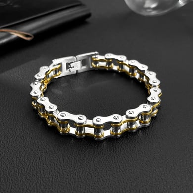 Classic Locomotive Chain Stainless Steel Men's Bracelets h5 Picture4