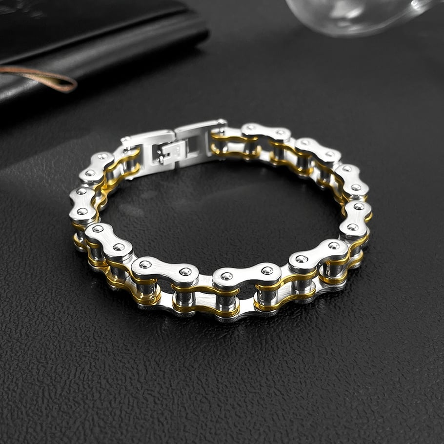 Classic Locomotive Chain Stainless Steel Men's Bracelets Picture4