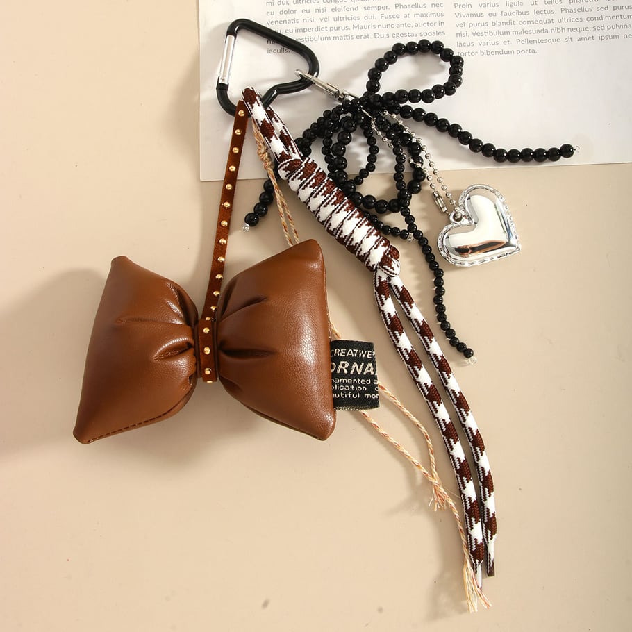 Vintage Dimensional Bow Braided Rope Women's Bag Charms Picture5