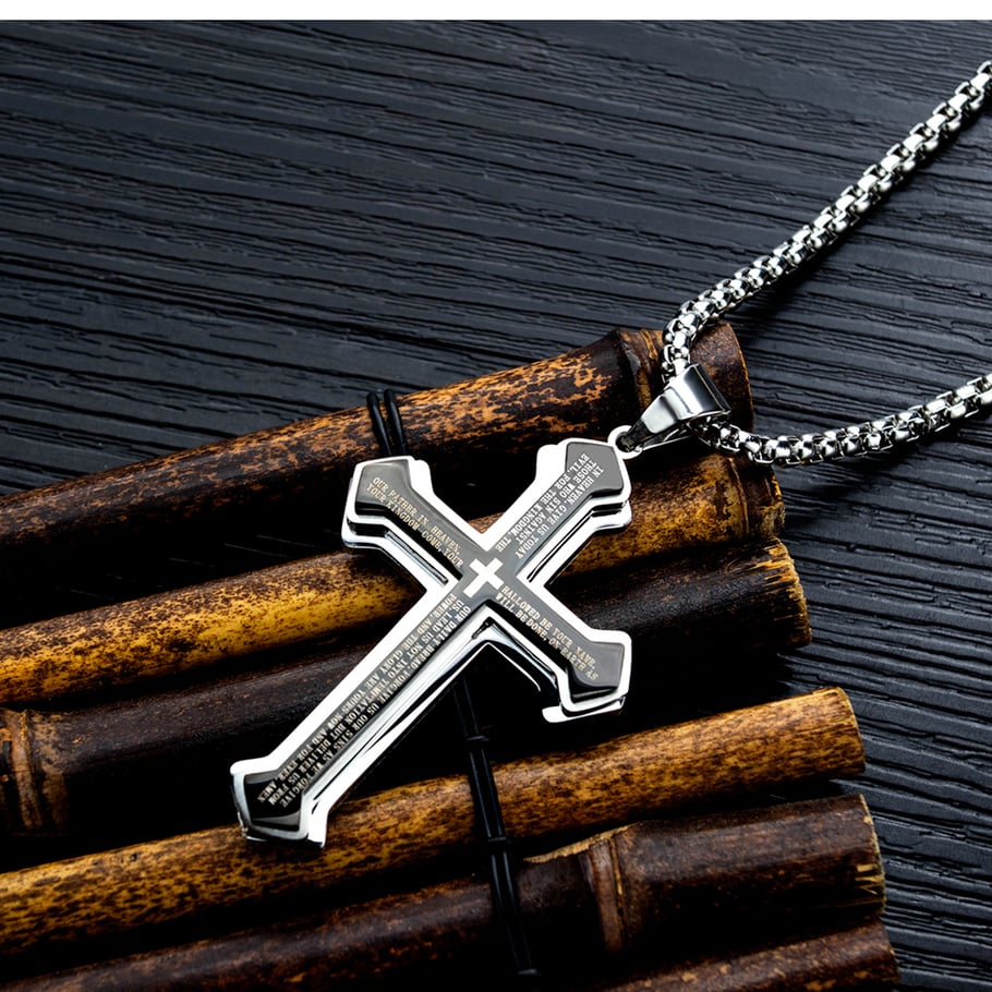 1 Piece Industrial Cross Stainless Steel Men's Necklaces Picture3