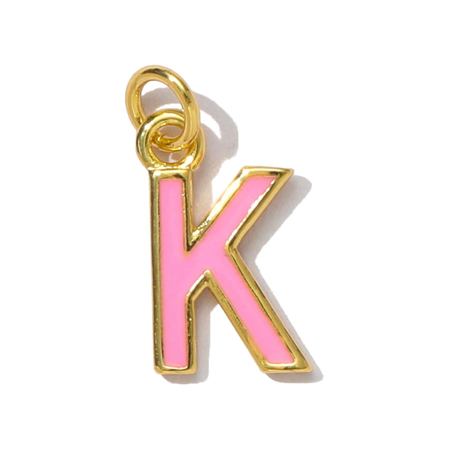 Bunte Buchstaben-Öltropfen-Anhänger aus Kupfer und Gold Bild4