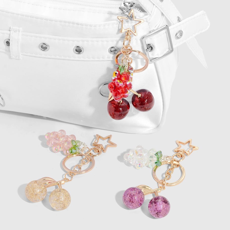 Grapes & Cherry Bag Charms Picture3