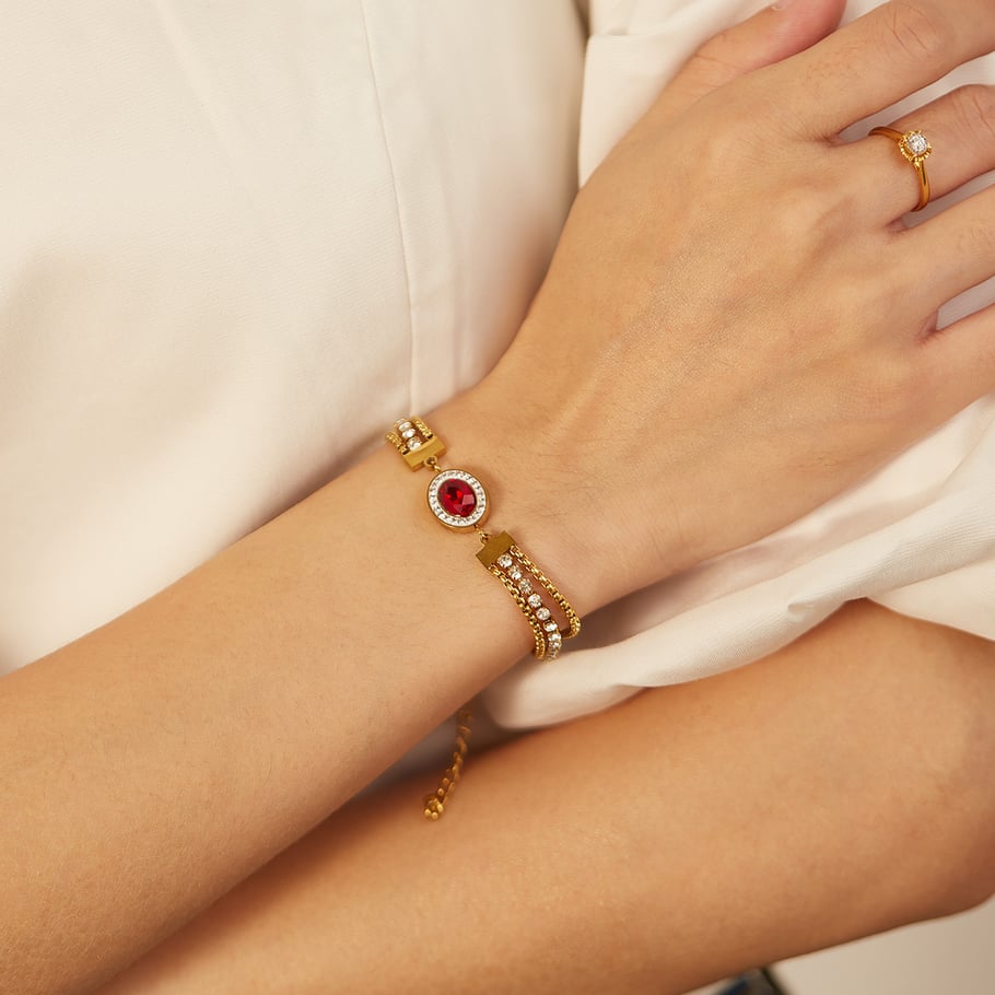 pulsera de cadena de acero inoxidable para mujer, de 1 pieza, con diseño geométrico diario,  Imagen5