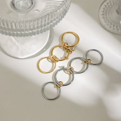 Simple Annular Stainless Steel Gold Color  Minimalist Rings h5 Picture4