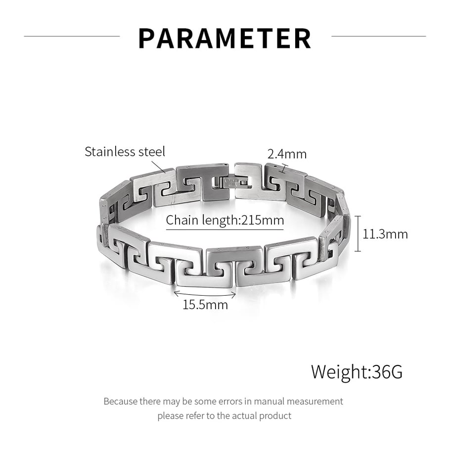 1 Piece Industrial Series Rock Geometric Stainless Steel Men's Bracelets Picture8