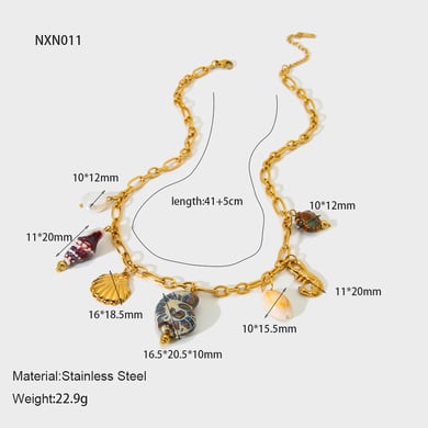 Fashion Vintage Ocean Collection Stainless Steel Pendant Necklace h5 