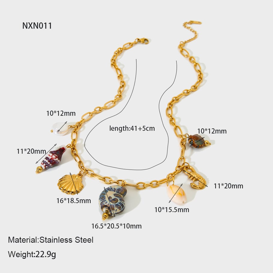 Fashion Vintage Ocean Collection Stainless Steel Pendant Necklace 