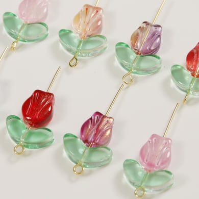 Exquisite Natural Tulip Glass DIY Jewelry Beads h5 Picture5