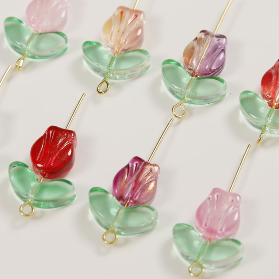 Exquisite Natural Tulip Glass DIY Jewelry Beads Picture5