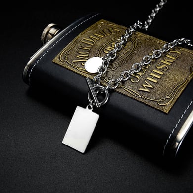 1 Piece Minimalist Rectangular Stainless Steel Men's Pendant Necklaces h5 Picture3