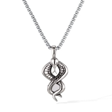 1 Piece Punk Snake Shape Stainless Steel Men's Necklaces h5 