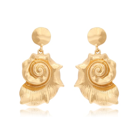 1 Pair Vintage Alloy Conch Dangle Earrings 2