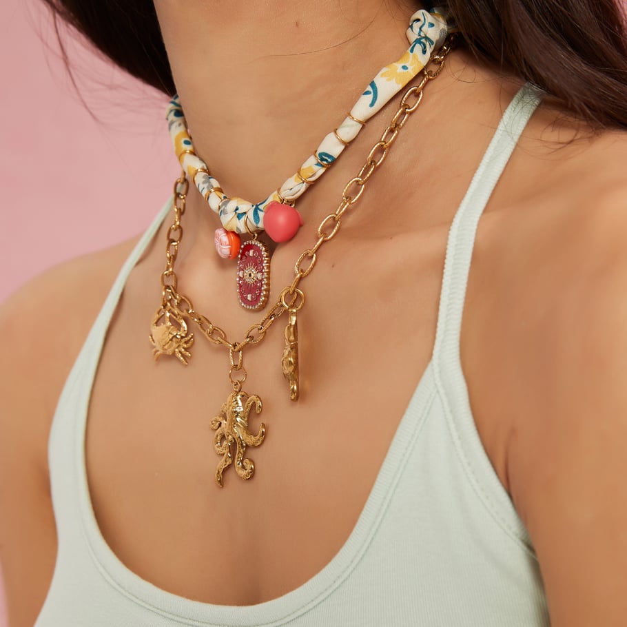 Marine Organism Series Stainless Steel Gold Color Women's Pendant Necklaces Picture5